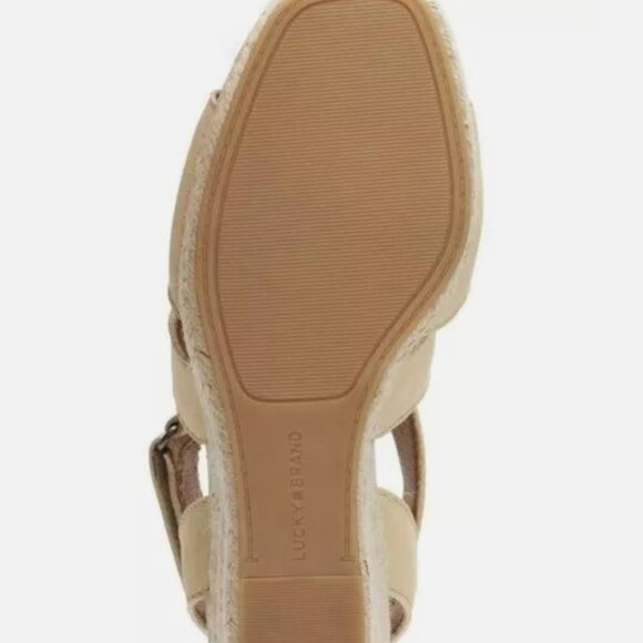 Lucky Brand Sandals Womens 11 M Mendona Wedge Strappy  NEW Women Lucky Brand Mendona Espadrille Wedge Sandal Tan 9.5